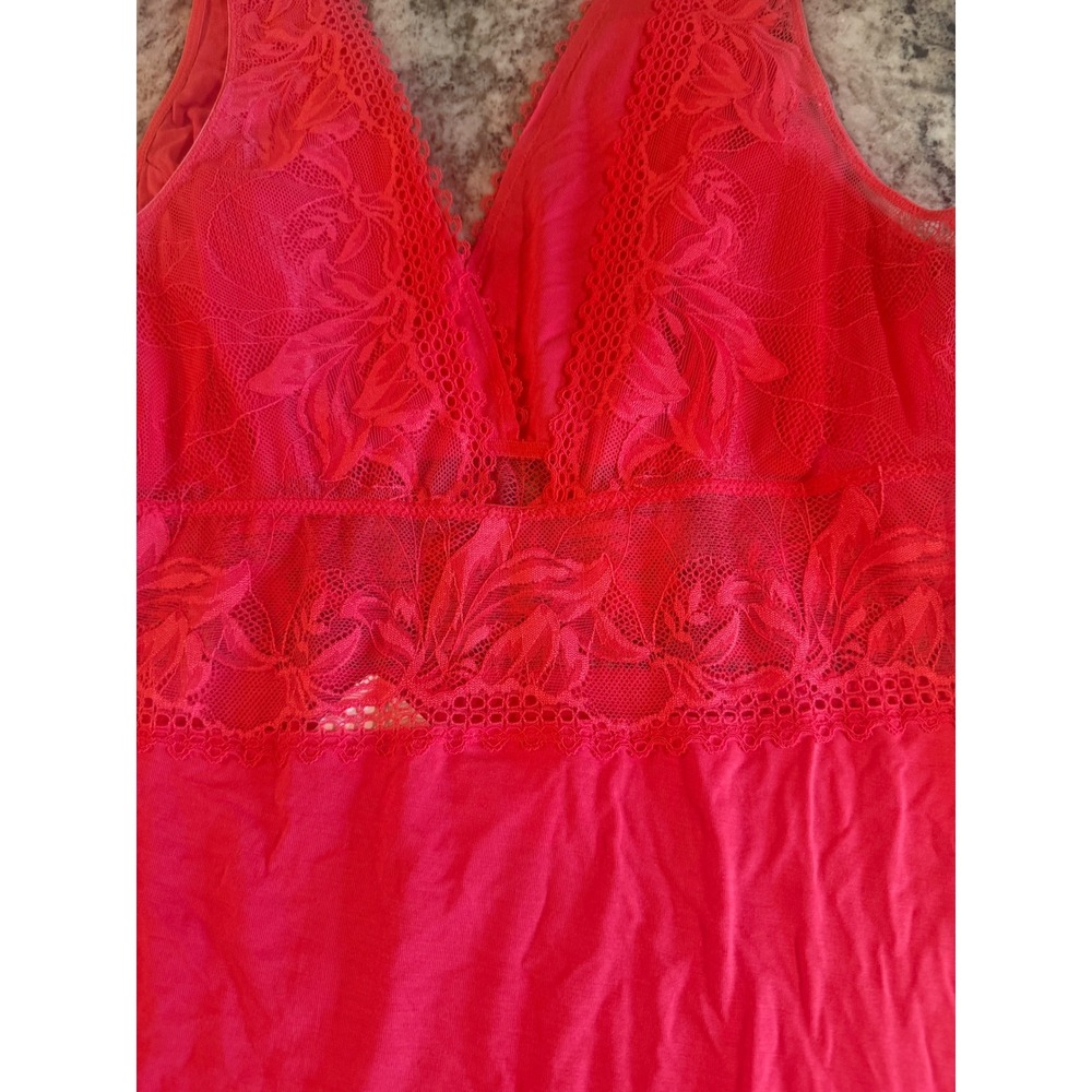 Soma Cool Nights Lace Bodice Chemise Hearts Desire Pink Red L 570317566 NEW - Picture 6 of 11